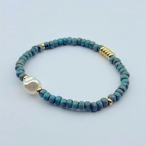 STRECHY BLUE TURQUOISE PICASSO BRACELET